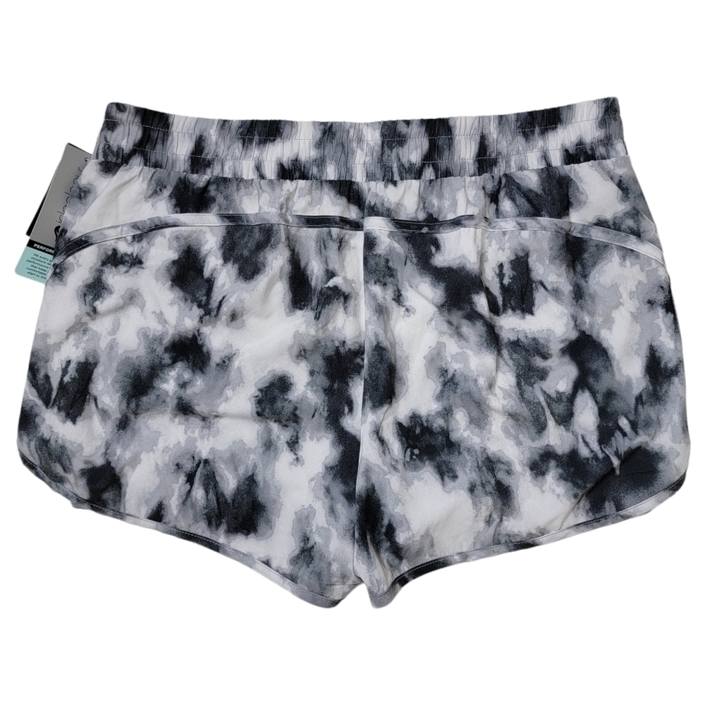 Ideology Black White Gray Running Shorts With Shorts Liner & Zipper Pocket Large - Picture 2 of 5
